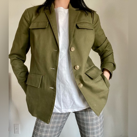 Liz Claiborne Military Style Olive Green Women’s Jacket Size 12P(fits size small - Picture 4 of 15